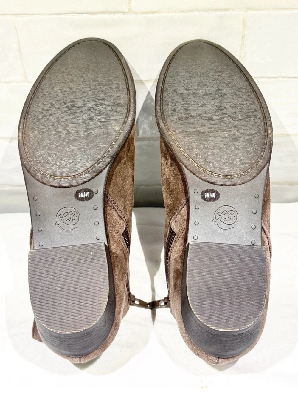 Lucky Brand Women's Suede Ankle Booties in Taupe Brown